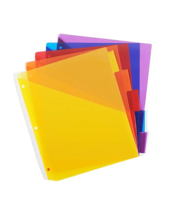 Colorful 5-Tab Dividers with Pockets