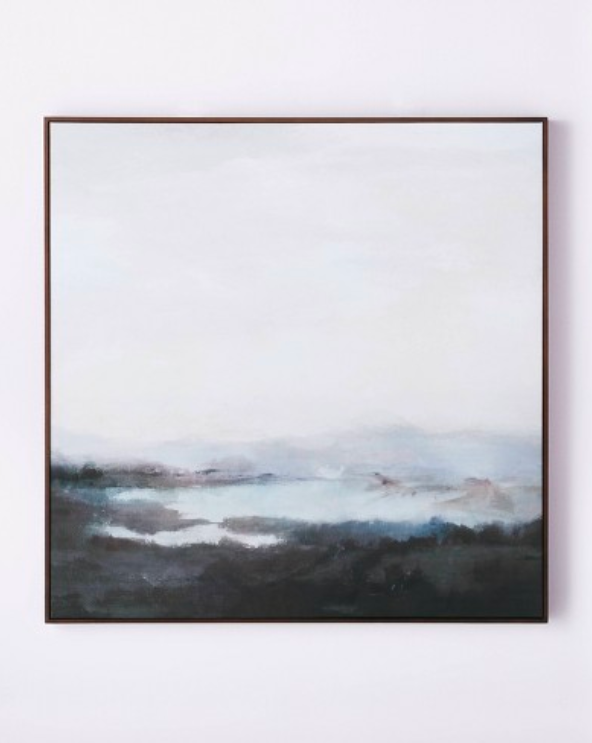 Dreary Abstract Landscape Framed Wall Canvas