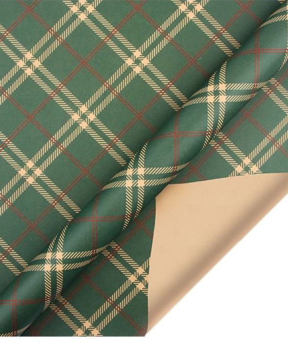 Green Plaid Holiday Gift Wrap