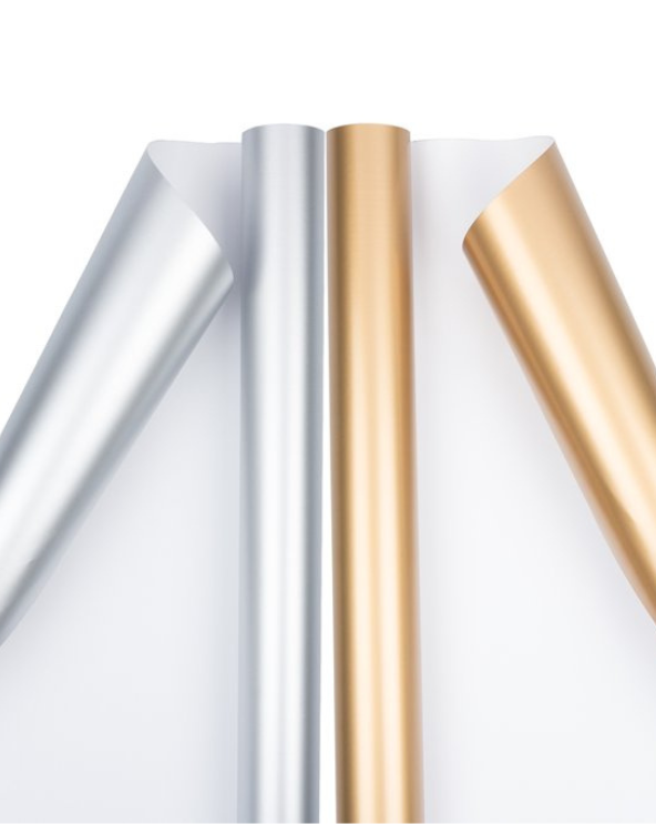 Matte Gold & Silver Foil Wrapping Paper